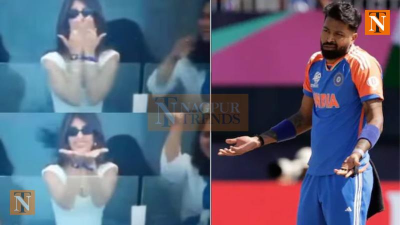 Hardik Pandya’s Rumoured Girlfriend Jasmin Walia Blows Kisses from Stands During India vs Pakistan Match: Video Goes Viral